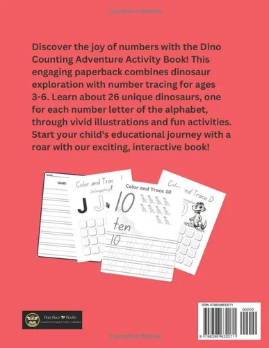 Vista 2 de Dinosaur Letters and Numbers Activity Book