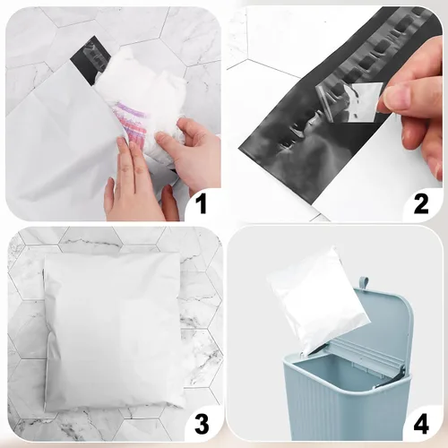 Vista 6 de Bolsas de eliminación de pañales para adultos, 9.84 x 13.78 pulgadas, bolsas desechables opacas para ropa interior de incontinencia y pañales