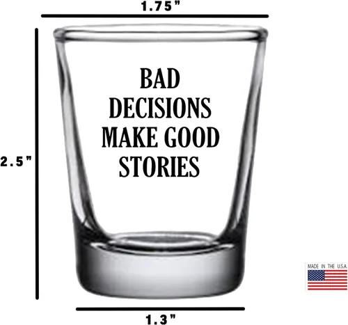 Vista 8 de Rogue River Tactical Sarcastic Funny I Don't Get Drunk I Get Awesome, Bad Decisions Make Good Stories - Juego de regalo de vasos de chupito, idea