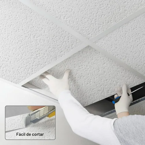 Vista 7 de Azulejos de techo profesionales impresos de 2 x 2 pies, panel de techo de PVC de 24 x 24 pulgadas, impermeable, lavable y resistente al fuego, PVC