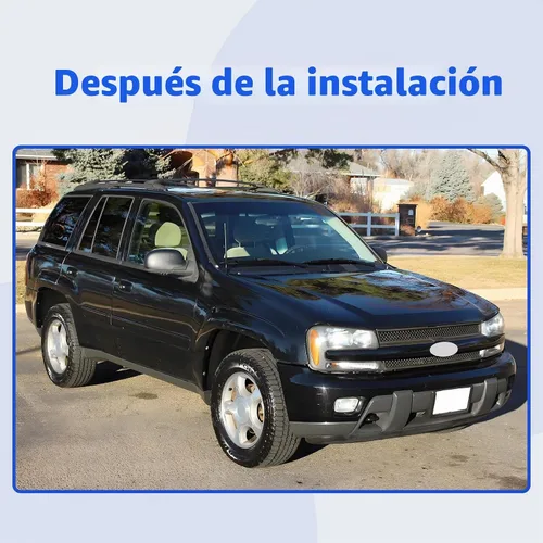 Vista 7 de CarPartsDepot - Parrilla frontal para Chevy Trailblazer 02-05, color negro y gris