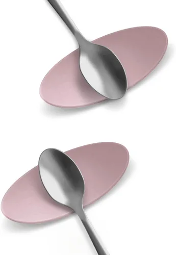 Vista 10 de Carrotez Soporte para cuchara de café de silicona, 2 piezas (0.2 x 1.6 x 3.74 pulgadas), soporte para cuchara flexible en forma de almendra