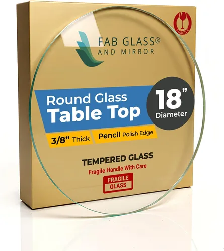Vista 49 de Fab Glass - Mesa redonda de cristal de 48 in, grosor de 3/4 in, cristal pulido plano templado, Vidrio, Transparente