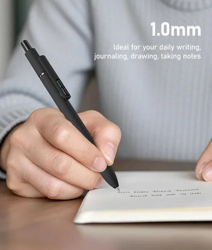 Vista 6 de 16 bolígrafos negros - bolígrafos de bola de punta media de 1.0 mm Bolígrafo retráctil de escritura suave para enfermeras, hombres, mujeres