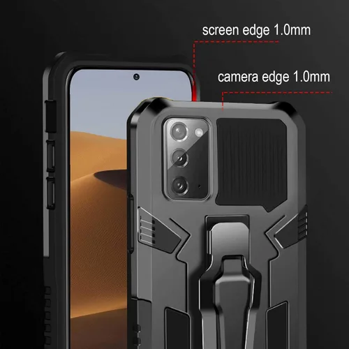 Vista 7 de Funda compatible con Samsung Galaxy Note 20 5G, con protector de pantalla de vidrio templado y clip para cinturón, cuerpo completo, resistente, a