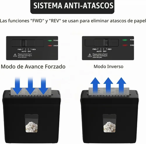 Vista 6 de Suntiko 5-Sheet Small Cross Cut Paper Shredder Black Negro