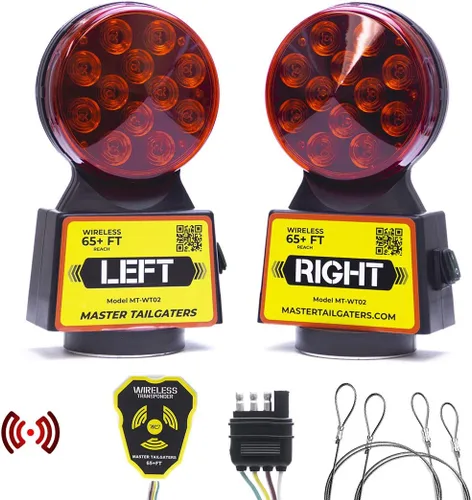 Vista 10 de Master Tailgaters Barra de luz inalámbrica de remolque de 19 pulgadas LED ultra brillante Luces de señal multifuncionales Montaje magnético