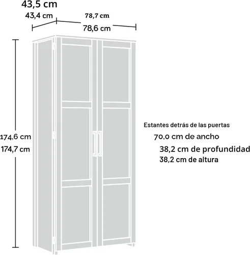 Vista 3 de Sauder HomePlus Armario de almacenamiento/despensa, acabado blanco