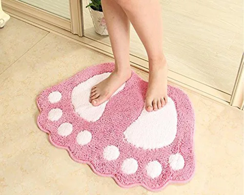 Vista 7 de MIFXIN Alfombra de baño con pies grandes, antideslizante, suave, absorbente, alfombra de área (rosa, 16 x 24 pulgadas)