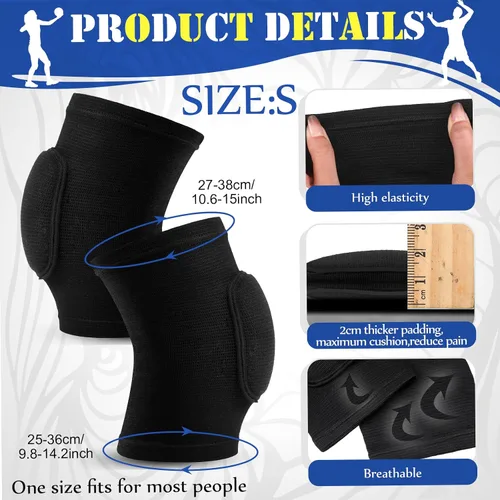 Vista 3 de Yinder 4 piezas de rodillera de voleibol y manga para brazo Accesorios de voleibol Incluye funda para el antebrazo, codera, guardamuñeca