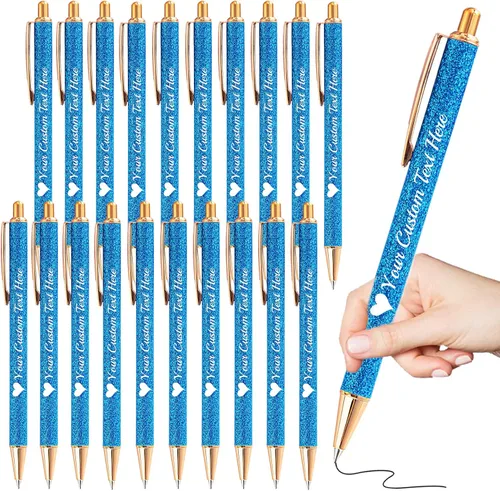 Vista 11 de Bolígrafos personalizados con purpurina con nombre a granel, 10 unidades, bolígrafos personalizados con punta de lápiz digital para mujeres y niñas