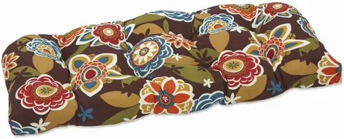 Vista 8 de Pillow Perfect Cojín floral para sofá de interior/exterior, acolchonado, resistente a la intemperie y a la decoloración, 19 x 44 pulgadas