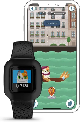 Vista 8 de Garmin vívofit jr. 3 - Rastreador de actividad física para niños, cósmico negro, hasta 1 año de duración de la batería, apto para nadar, desbloquea