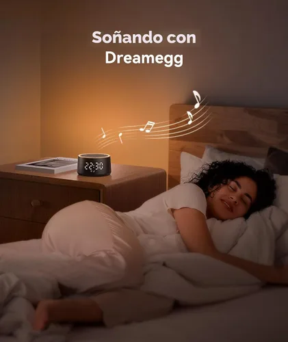 Vista 4 de Dreamegg Máquina de Sonido para Dormir - Máquina de Sonido de Ruido Blanco D1 Nova para Bebé y Adulto con Reloj Despertador, Sonidos Relajantes