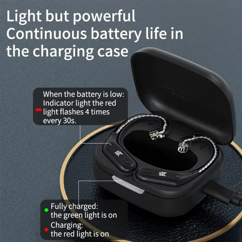Vista 3 de KZ AZ09 Bluetooth 5.4 módulo inalámbrico impermeable gancho para la oreja batería extra larga duración Bluetooth Cable para KZ