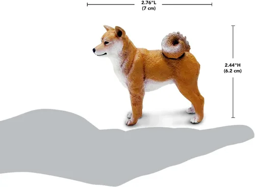 Vista 3 de Safari Ltd. Figura Shiba Inu – Figura realista de perro de plástico de 3 pulgadas – Divertido juguete educativo para niños, niñas y niños a partir