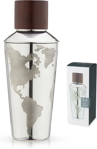 Vista 12 de Viski Admiral - Coctelera para cócteles fríos, Margarita, Whisky Sour, vaso de cristal cortado con tapa de acero inoxidable y colador, elegante