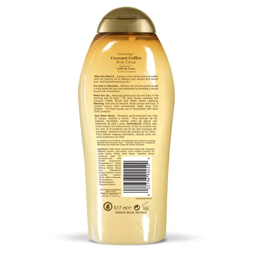 Vista 2 de OGX Crema Corporal Suavizante + Coco Café 19.5 oz
