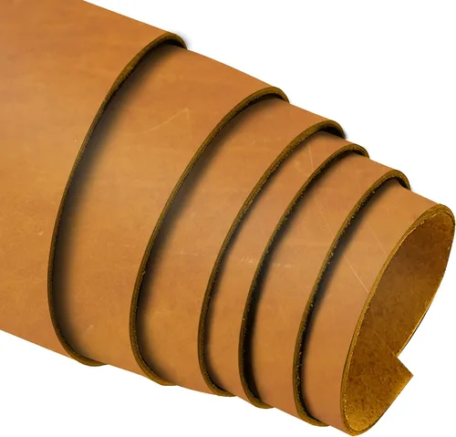 Vista 10 de ELW Piel de vacuno marrón bourbon 9-10 oz (0.91-1.02 cm) de espesor, piel de ternera precortada de grano completo para herramientas, fundas, fundas