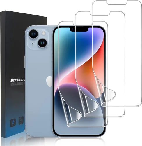 Vista 21 de Paquete de 3 protectores de pantalla de película de hidrogel para iPhone 13/iPhone 13 Pro, protector de pantalla de TPU suave HD para iPhone 13/13