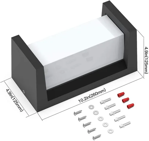 Vista 5 de Sytmhoe Luces de pared exteriores del anochecer al amanecer, moderna lámpara LED para exteriores, aplique de pared negro de 3000 K, luz exterior