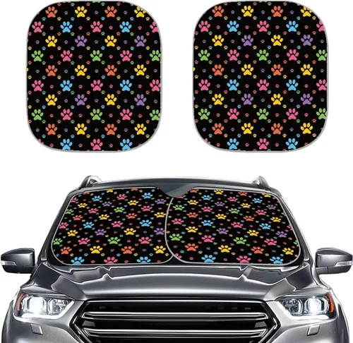 Vista 31 de Parasol para parabrisas de automóvil con estampado de playa tropical, protección universal para proteger el interior del automóvil, bloquea