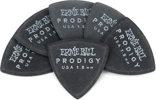 Vista 2 de Ernie Ball Prodigy Púas para guitarra, escudo grande, negro 1.5mm, paquete de 6 (P09332)