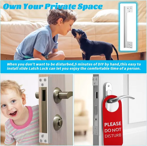 Vista 2 de Blulu 2 unidades de placa de protección de pestillo de puerta de 7 pulgadas de ángulo de salida protector protector en forma de L refuerzo