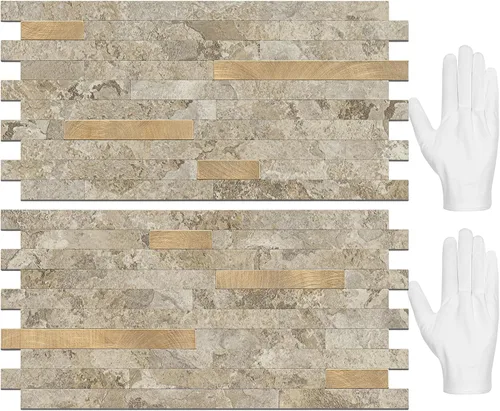 Vista 20 de STICKGOO 2 Hojas de Azulejos Adhesivos Despegables para Salpicadero, Azulejos Adhesivos para Salpicadero de Cocina y Baño, Aspecto de Madera Negro