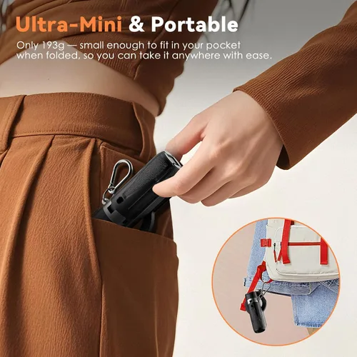 Vista 4 de CloudValley Mini trípode magnético para selfie, trípode para teléfono de tamaño de bolsillo 4 en 1 con rotación de 360°, control remoto Bluetooth