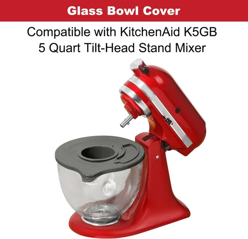Vista 5 de Lawenme KitchenAid K5GB - Cubierta para cuenco de vidrio para batidora de 5 cuartos de galón con cabezal inclinable, protector contra salpicaduras