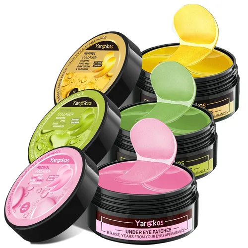 Vista 8 de 60 piezas de parches de oro de 24 K para debajo de los ojos, 30 pares de mascarillas para debajo de los ojos para ojos hinchados y tratamiento