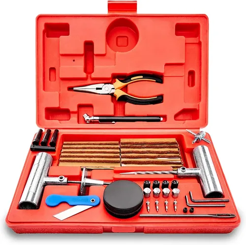 Vista 10 de Tooluxe 50002L - Kit de reparación universal de neumáticos de alta resistencia con enchufes, kit de reparación de neumáticos planos, ideal
