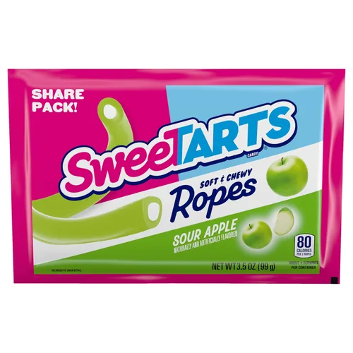 Vista 4 de SweeTARTS Cuerdas, dulces, manzana agria, suave y masticable, 3.5 onzas (paquete de 12)