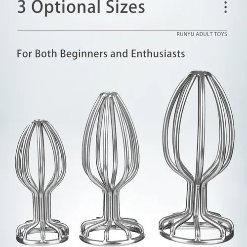 Vista 2 de Tapón anal anal de metal hueco Anal Plug Juguetes sexuales para adultos Masaje de próstata Stainles Consolador anal de acero para hombres y mujeres