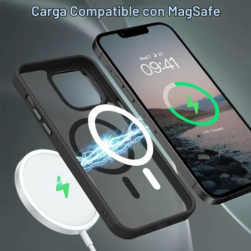 Vista 2 de BENTOBEN Funda magnética para iPhone 13 Pro Max, [Compatible con MagSafe] translúcida mate esmerilada, antihuellas, delgada, a prueba de golpes