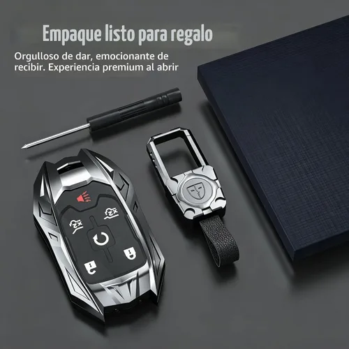 Vista 5 de Protector de llavero, llavero, accesorios para GMC, Yukon, Sierra, Chevy Silverado 1500 2500/3500HD (3/4/5/6 botones)