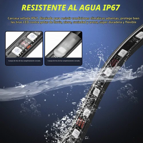 Vista 3 de Nilight Juego de 3 tiras de luz RGB de 60 pulgadas para cama de camión, 270 LED de neón de acento con control remoto RF, interruptor de encendido