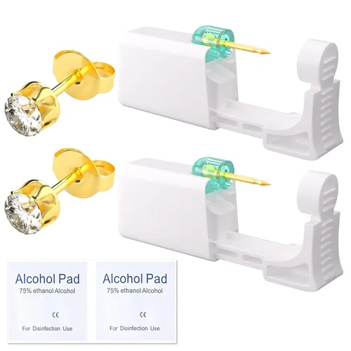 Vista 11 de Kit de perforación de orejas YINPAD - Pistola de perforación desechable cargada previamente con clavos de diferentes estilos de 5MM, kit