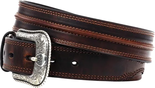 Vista 4 de Ariat Cinturón Western de cuero envejecido para hombre