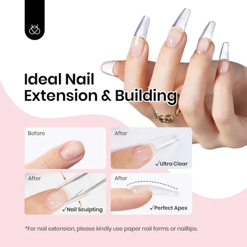 Vista 39 de Beetles Kit de Gel Duro para Uñas Clásico Neutro 3 Colores 9 en 1 Extensión de Uñas Esculpido de Alta Dureza para Profesionales de Salón Gel