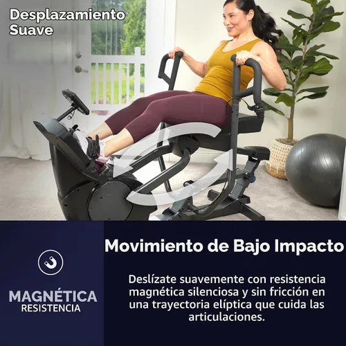 Vista 3 de Teeter Power10 - Remadora con resistencia magnética de 2 vías y movimiento elíptico – Máquina de remo para interiores con conectividad HRM