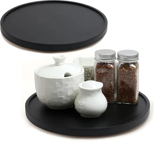 Vista 13 de Organizadores Lazy Susan de Madera de Acacia de 10 Pulgadas, ACIAZAAZ Lazy Susan Giratorio para Gabinete, Giratorio de Cocina para Almacenamiento