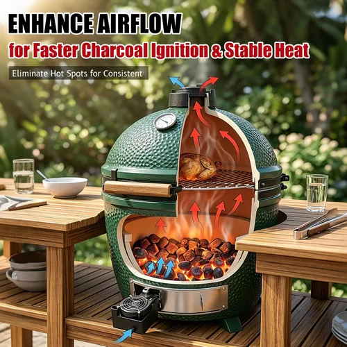 Vista 4 de DC12V BBQ Fire Starter Ventilador de aire soplador de cocina para huevo