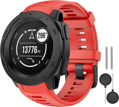 Vista 8 de Compatible con Garmin Instinct Band, correa de repuesto de silicona suave para Garmin Instinct 2/Solar/Tactical