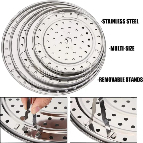 Vista 3 de Yesland Estante de vapor de acero inoxidable 304 de 5 tamaños, estante para olla a presión y estante de refrigeración con patas desmontables