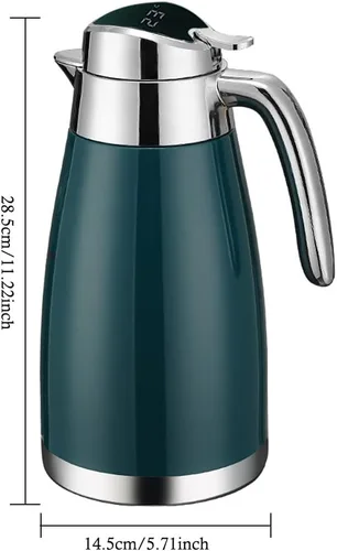 Vista 2 de Jarra térmica de café de 77 onzas con pantalla de temperatura, acero inoxidable 304, doble pared al vacío, jarra aislada, jarra de té para mantener