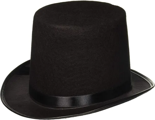 Vista 3 de Rhode Island Novelty Sombrero de Copa Formal de Disfraz de Mayordomo de Mago Negro de Lujo, Uno por Pedido