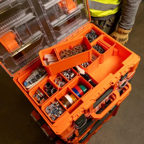 Vista 11 de Klein Tools 54806MB MODbox - Caja de compartimento alto, organizador de herramientas de ancho completo, caja de herramientas de piezas pequeñas