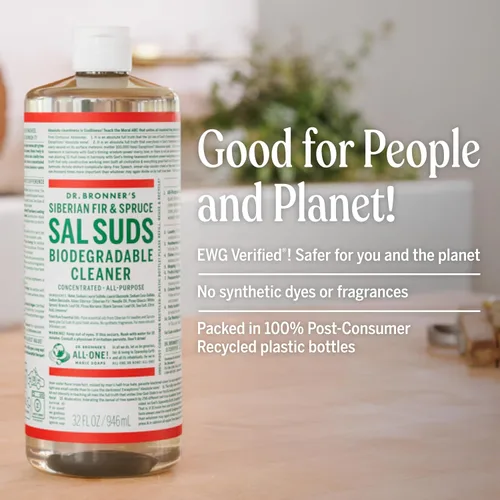 Vista 6 de Dr. Bronner's Pure-Castile Magic Soap Paquete variado y jabón corporal líquido limpiador biodegradable Sal Suds, limpiador multiusos, vegano, libre